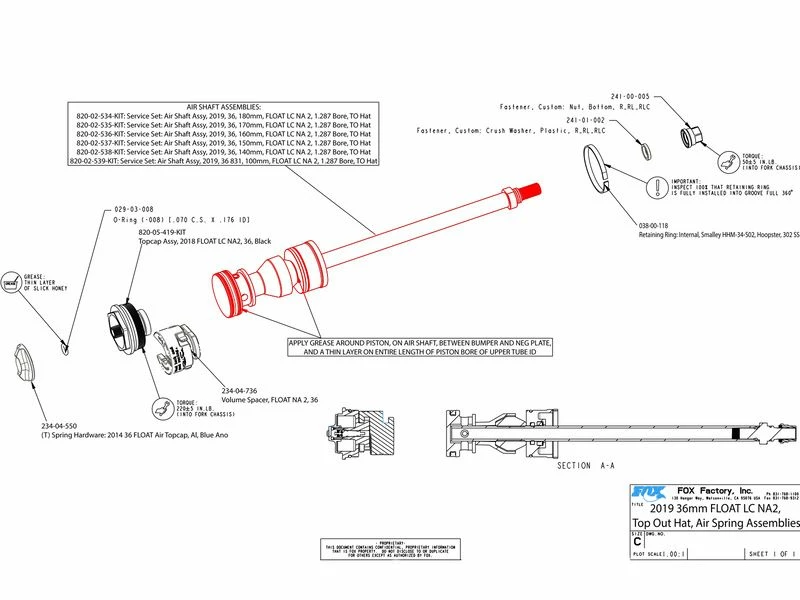 Fox Racing Shox Air Shaft Pour Fourche 34 Float Et 36 Float E-Bike (2019-2020) – Image 2