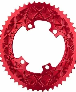 Absolute Black Plateau Ovale Premium - 4 Trous 110 Mm (Shimano Asymétrique) - Rouge 2022